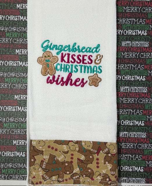 Gingerbread Kisses Christmas Wishes Green