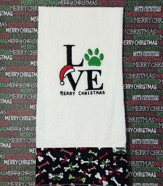 Merry Christmas Pet Love Green Paw