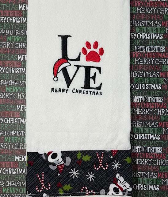 Merry Christmas Pet Love Red Paw