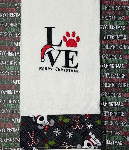 Merry Christmas Pet Love Red Paw
