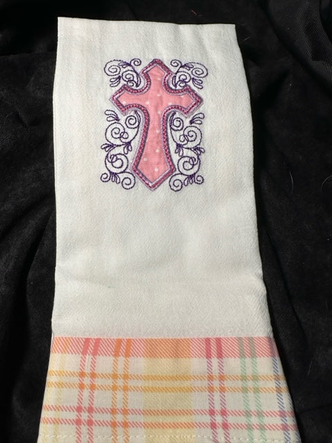 Easter Swirly Cross - Pink